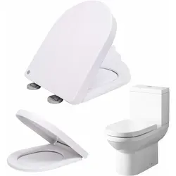 Luxus-toilettensitz In D-form Mit Absenkautomatik, Ergonomisches Design Mit Schnellverschluss-scharnieren, Einfache Befestigung Oben Und Unten, Antibakterieller Toilettendeckel Aus Polypropylen Für Fa