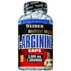 L-Arginine Caps Weider - 100 Kapseln für Muskelaufbau - Protein Shakes & Muskelaufbau, 5 Kapseln enthalten 5000 mg L-Arginin für optimale Fitness und Muskelzuwachs, ideal vor dem Training oder zum Frühstück.