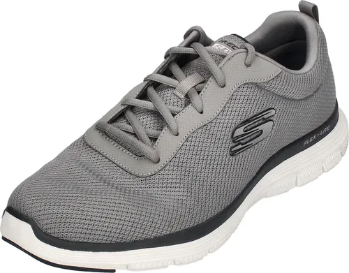 Skechers Flex Advantage 4.0 - Providence - Grau/Navy - Sneaker mit atmungsaktivem Mesh-Obermaterial und gepolsterter Air-Cooled Memory Foam-Einlegesohle für optimalen Tragekomfort und Flexibilität.
