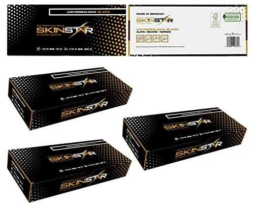 SkinStar Black Edition Universal Skiwachs Rennwachs Ski und Langlauf Wachs Ski Wax 750g
