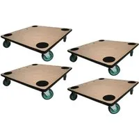 Mega Deal 4X Profi Transportroller – 150kg Traglast - Materialtransporter mit robuster Sperrholzplatte und 360-Grad lenkbaren Gummirollen für müheloses Manövrieren. Ideal für Umzüge, Heimwerkarbeiten und mehr!
