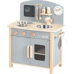 Roba Spielküche Special - Grau, Holzwerkstoff - Spielmöbel für kleine Nachwuchsköchinnen und -köche mit 2 Kochstellen, Spüle und Wasserhahn in hochwertiger Roba-Qualität. Maße: 51,5 x 63 cm.