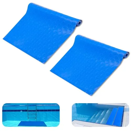 Uoimky Schwimmbadleitermatte, 2 Stück Poolleitermatte 23 x 90cm Pool Schutzmatte Schwimmbadleiter Pad mit Rutschfester Textur Poolunterlage für Poolleiter, Treppen, Schritte