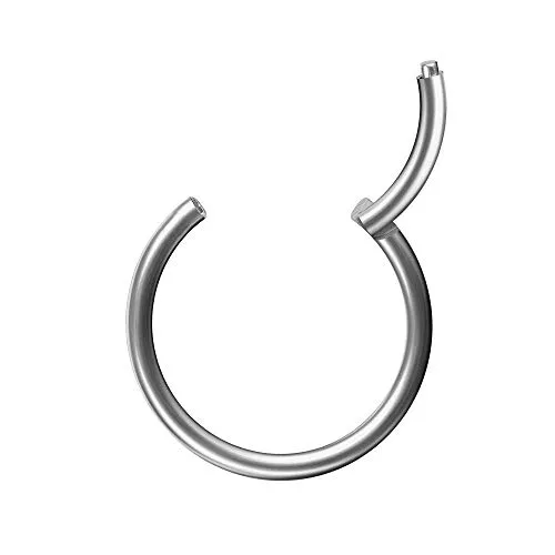 Piercingfaktor Universal Piercing Segmentring Scharnier Clicker Segment Ring Septum Tragus Helix Ohr Nase Lippe Brust Intim Silber 0.8mm x 8mm