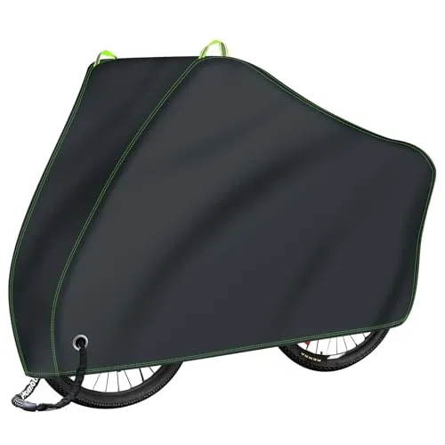 Fahrradabdeckung Wasserdicht 500D Oxford-Gewebe Fahrradgarage Outdoor 200 x 110 x 70 cm Hochwertige Fahrrad Regenschutz Abdeckplane mit Schlossösen Sonnenschutz Reißfestigkeit mit Beutel