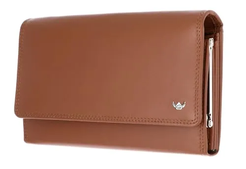 Golden Head Leder Geldbörse Polo RFID Protect Bügelbörse 2801 Cognac braun