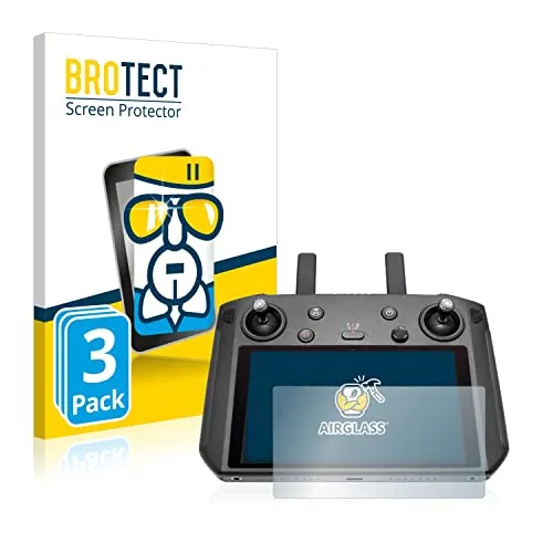 BROTECT 3 Stück Schutzglas für DJI Smart Controller Schutzfolie Panzer Folie Glas Displayschutz Made in Germany [Kratzfest 9H, Anti-Fingerprint]