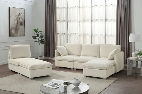 ATLANTIC HOME COLLECTION Wohnlandschaft, beige in weiß von ATLANTIC home collection