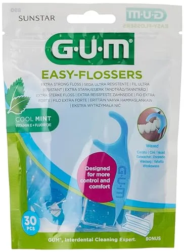 Gum Easy Flossers Forcel Zahnseide, 30 Stück - Zahnseide für einfache Anwendung, ideal für eine gründliche Zahnreinigung und zur Förderung gesunder Zähne und Zahnfleisch.