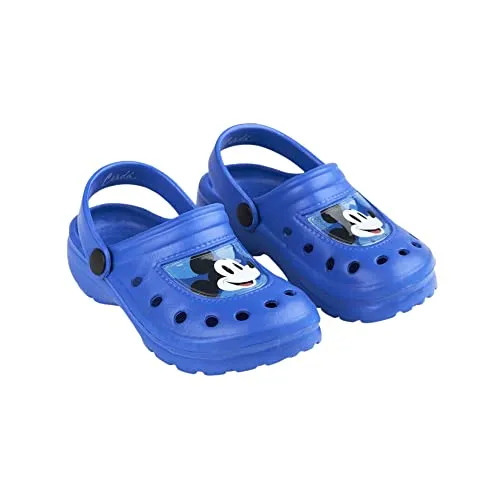 Clogs für Kinder Mickey Mouse - Blau - Größe 22/23 - Bedruckte Vorderseite - Clogs aus EVA - Original Produkt in Spanien Designed