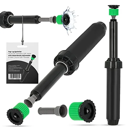 Versenkregner Rasensprenger 10cm Verstellbare Sprinklerdüse 360° 4m Universelle Professionelle Bewässerung für Rasenflächen Garten Pflanzbeete Sprinkleranlage Automatischer Sprinklersatz