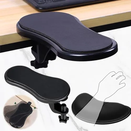 Computer-Armlehnenpolster, Verstellbare Schwarze Computer-Handhalterung, Handgelenkstütze für Computertisch, Kann Armstütze Auf dem Computertisch Bieten, 180 ° Verstellbar, Muskeln Entspannen