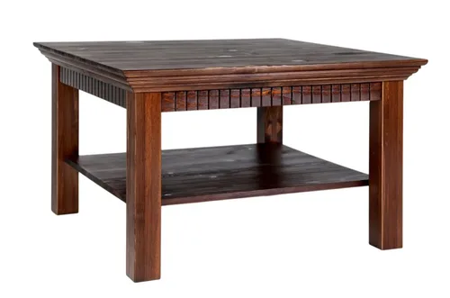 clever-moebel Couchtisch kolonialfarben lackiert, 76x76cm - Beistelltisch fürs Wohnzimmer, aus massivem Kiefernholz in kolonialfarben, bietet eine stilvolle Ergänzung für Ihr Zuhause und ist einfach selbst zu montieren.