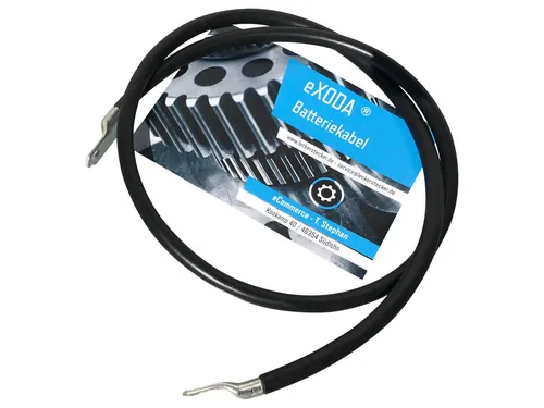 eXODA 25 mm2 M6 M6 Batteriekabel, Schwarz, (100 cm), 99% Kupfer