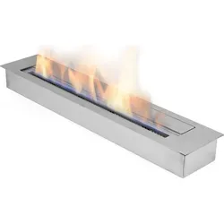 cm Edelstahl Bio Ethanol Brenner 4 l Feuer 80 cm - Gel- & Ethanol-Kamine mit doppelwandigem Design für sichere Nutzung, verlängerte Brenndauer durch Keramikschwamm und individuell regulierbare Flamme.