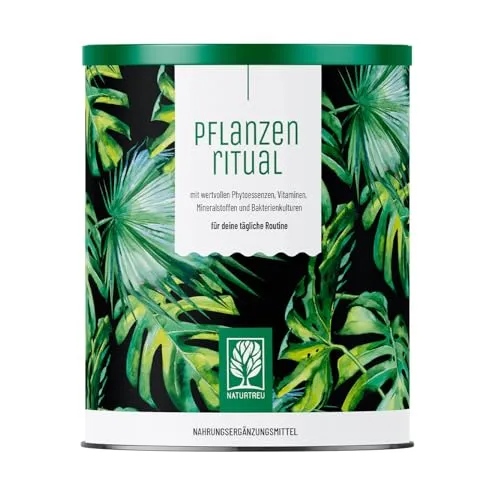 NATURTREU® Greens Pulver - Pflanzenritual 300g - Pflanzliches Ergänzungsmittel mit Weizengras, Spirulina und mehr. Ideal für gesunde Smoothies und als milde Alternative zu Multivitamin-Kapseln. Versorgt dich mit zahlreichen Vitaminen und Mineralstoffen.