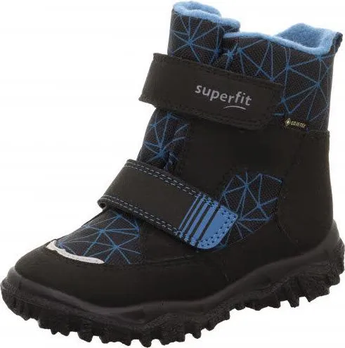 Superfit Jungen HUSKY Schneestiefel - warm gefüttert, GORE-TEX, schwarz/blau, 29 EU - Wanderschuhe mit wasserdichter und atmungsaktiver GORE-TEX Membrane, herausnehmbarer Einlegesohle und reflektierenden Details für optimale Sichtbarkeit.