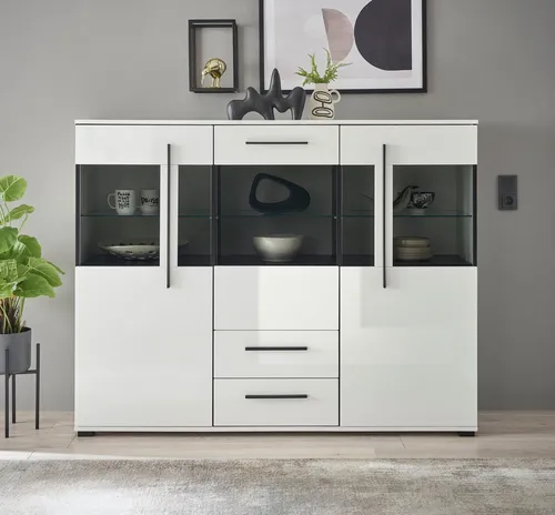 INOSIGN Highboard Cantara, moderner Schrank mit Vitrine