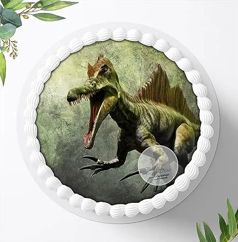 Für die Geburtstags Torte, Zuckerbild mit dem Motiv: Dinosaurier, Dino, Essbares Foto für Torten, Fondant, Tortenaufleger Ø 20cm, 0283c