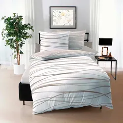 BETTWARENSHOP Bettwäsche Satinmotion natur - 2 teiliges Set - Bettwäsche-Sets aus feinstem Mako-Satin, 100% Baumwolle und mit praktischem Qualitätsreißverschluss für höchsten Schlafkomfort das ganze Jahr.