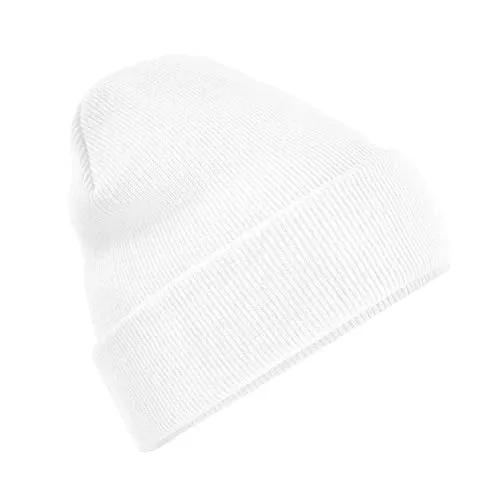 Beechfield Unisex B045 Beanie mit Bündchen Einheitsgröße weiß