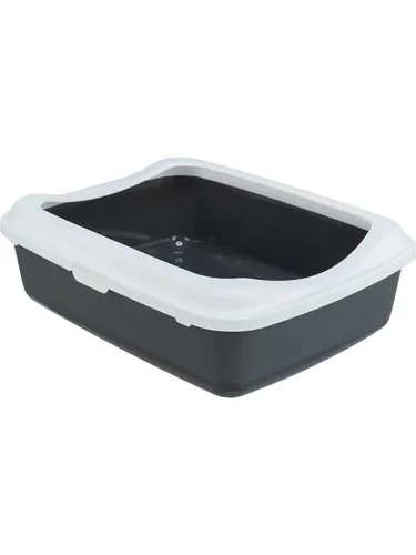 Trixie Klassische Katzentoilette mit Rand Grau/Weiß TX40184 von Trixie
