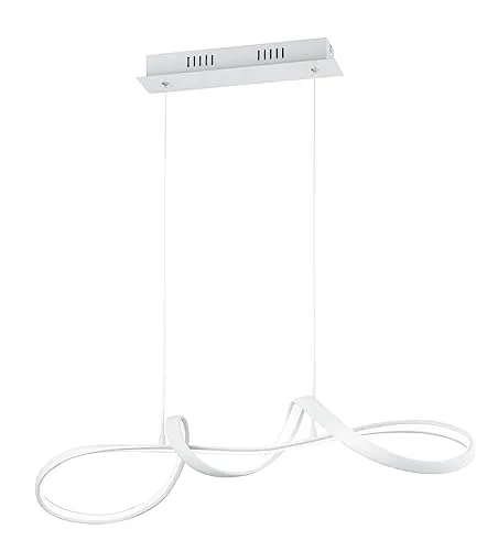 Reality Leuchten LED Pendelleuchte Perugia R37091131 - Moderne LED Pendelleuchte in Weiß matt, inkl. 37 Watt LED für bis zu 30.000 Stunden Lebensdauer. Mit Switch Dimmer für drei Helligkeitsstufen – ideal für flexible Beleuchtung in jedem Raum.