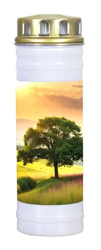 Recycling Ewiglicht Grabkerze 'Baum' Motiv - Umweltfreundlich & Nachhaltig JEKA TLB