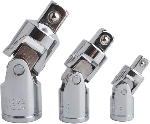 Gunpla 3 tlg. Kardangelenke-satz Kreuzgelenk aus gehärtetem Chrom-Vanadium Stahl 3/8 1/4 1/2 Zoll Antrieb für Handgebrauch