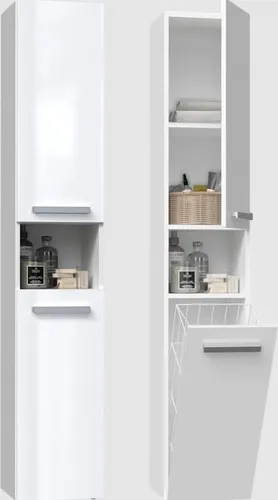 BDW Badezimmerschrank NEL III, 2-Türen, Wäschekorb