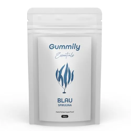 Gummily® Blaues Spirulina Pulver - LABORGEPRÜFT - Verleihen Sie Speisen und Getränken ein strahlendes Blau mit Gummily® Blaues Spirulina Pulver. Ideal für kreative Rezepte, geschmacksneutral und ohne künstliche Zusätze. Perfekt für Smoothies, Backwaren und innovative Getränke!