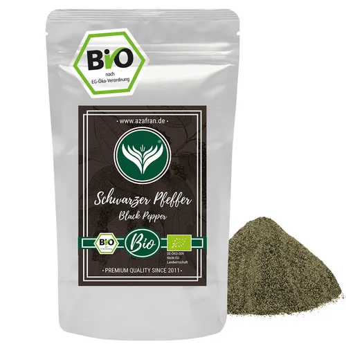 BIO-Pfeffer (schwarz) gemahlen als pulver 250 Gramm von Azafran