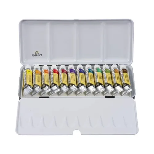 Talens Farbkasten Rembrandt Aquarellfarben-Set im Metalletui I 12 x 10-ml-Tuben