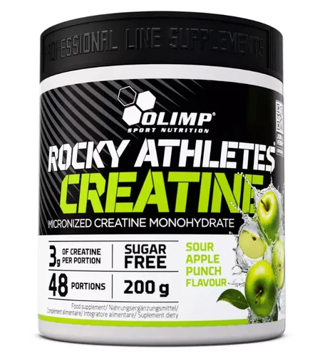 Olimp Rocky Athletes® Kreatin 200 g Sour Apple Punch in schwarz von Olimp