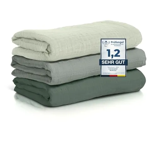 furora BABY Spucktuch Bio-Musselin 80x80cm oder 25x25cm - Stilltücher aus 100% Bio-Baumwolle, super soft und vielseitig einsetzbar – ideal als Spucktuch, Wickelunterlage oder Sichtschutz beim Stillen.