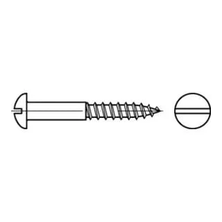 DIN 96 Halbrund-Holzschraube 6x25 Messing blank Schlitz, 200 Stück
