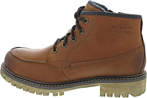 Bugatti Stiefelette Leder - Eleganter Schnürboot - Wanderschuhe mit hochwertigem Lederobermaterial und warmem Innenfutter, ideal für stilbewusste Männer, die Komfort und Funktion im Winter schätzen.