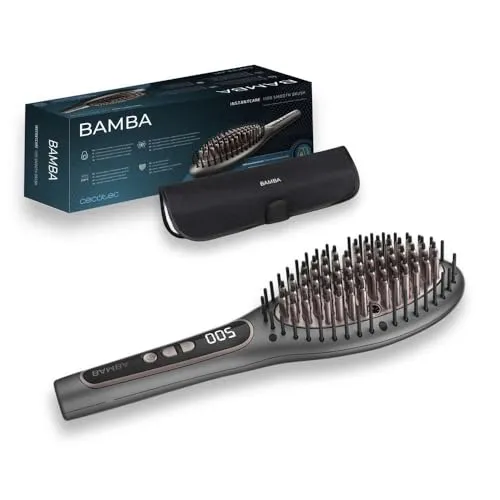 Cecotec Elektrische ionische Glättbürste Bamba InstantCare 1100 Smooth Brush. Keramikbeschichtung und Avocadoextrakt, Temperatur bis zu 220ºC, 9 Einstellungen, Digitales Display