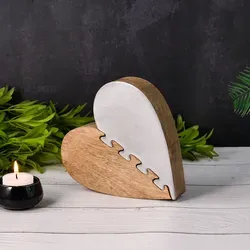 Dekoaufsteller Dekoobjekt Herz Puzzle Partnerset Amour 1 von Marrakesch Orient & Mediterran Interior