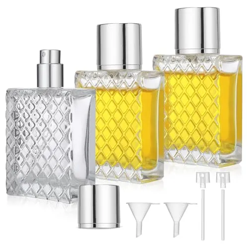 Stück Parfümzerstäuber, 50ml Reise Parfümzerstäuber Nachfüllbar, Parfum Zerstäuber für Unterwegs mit Pipetten und Trichter, Portable Sprühflasche Parfum Flakon Leer für Parfüm, Reisen, Kosmetik 3