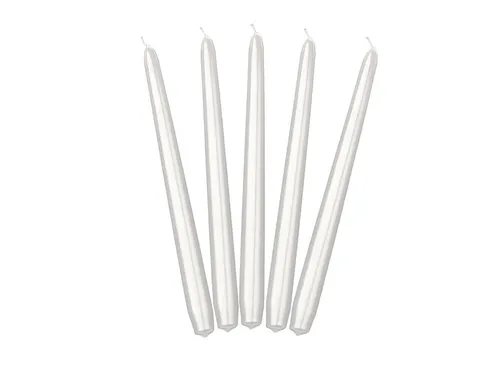 partydeco Geburtstagskerze Spitzkerze 24 cm 10Stk., Pearl Metallic