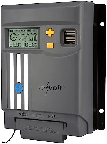 revolt Laderegler: MPPT-Solarladeregler für 12/24-V-Batterie, mit 30 A, Display, USB-Port (MPPT Regler, Laderegler mit USB, Autobatterie Statusanzeige)