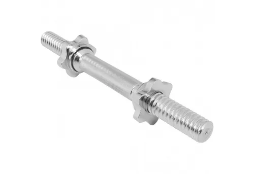 GORILLA SPORTS Kurzhantelstange Kurzhantelstange, 35 oder 42cm, 2x Sternverschlüsse/Federverschlüsse, Chrom, Ø 30 mm, bis 100kg Belastbar, Rutschfest, Gerändelt, für Krafttraining