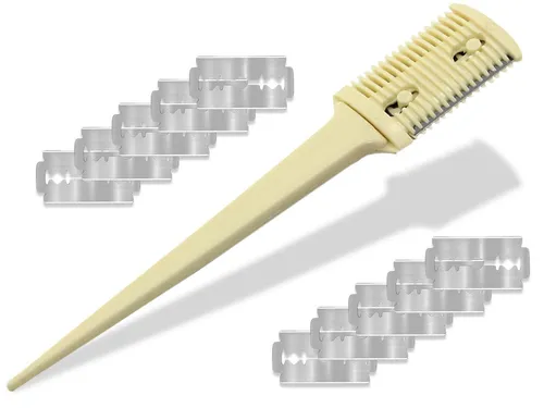 Effiliermesser Effilierkamm mit 10 Ersatzklingen Effilierer ausdünnen 2 seitig