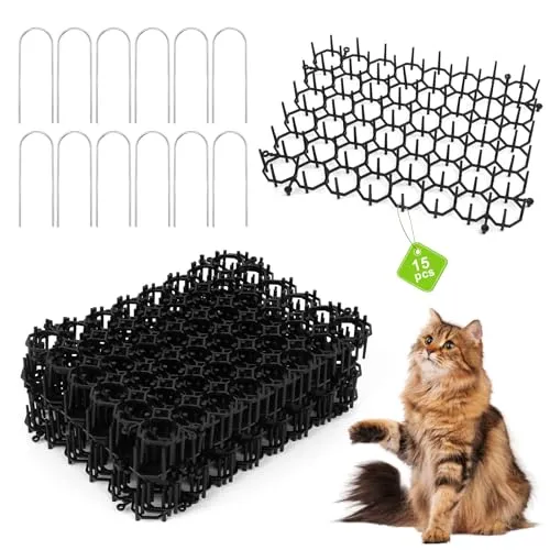 Stück Dornengitter Gegen Katzen 15x20cm, Katzenabwehr Matte mit Spikes, Katzengitter Kunststoff, Katzen Abwehr Aussen, Katzenschreck Dornengitter Tierbarriere für Garten, Anti Katzen Matte 15