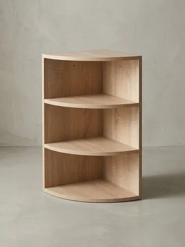 KADIMA DESIGN Eckregal Sonoma 30x60x30 cm - Modernes Eckregal mit runder Front, ideal für kreative Dekorationen. Bietet drei Regalfächer und ist kratzfest sowie wasserabweisend durch Melaminharz-Beschichtung.