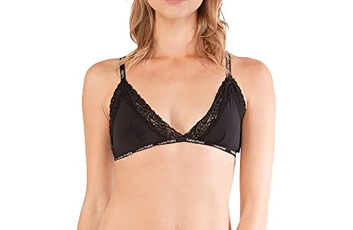 Fabio Farini Damen BH, Damen Bustier, starker Halt, Bralette, mit feiner Spitze, stufenlos verstellbar, schwarz 1er Pack oder 6er Pack, BH ohne Bügel 1er Pack S