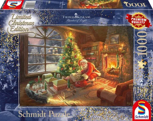 SCHMIDT SPIELE PUZZLE THOMAS KINKADE DER WEIHNACHTSMANN IST DA 1000 TEILE 59495