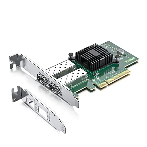 10Gtek 10Gb PCI-E NIC Netzwerkkarte für Intel X520-DA2(Intel E10G42BTDA), mit 82599ES Controller, Dual SFP+ Port, PCI Express Ethernet LAN Adapter Support Windows Server/Linux/VMware