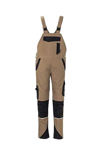 Planam Norit Damen Latzhose sand/schwarz Gr. 36 - Damen Latzhose in sand/schwarz, ideal für Beruf und Freizeit, aus 65% Polyester und 35% Baumwolle für hohen Tragekomfort und Langlebigkeit.